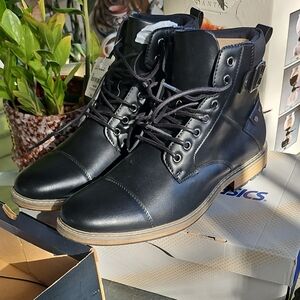 New JF J.Ferrar Mens Dress Ankle Boots Lace Up Sz 11M JF Slate Black Memory Foam